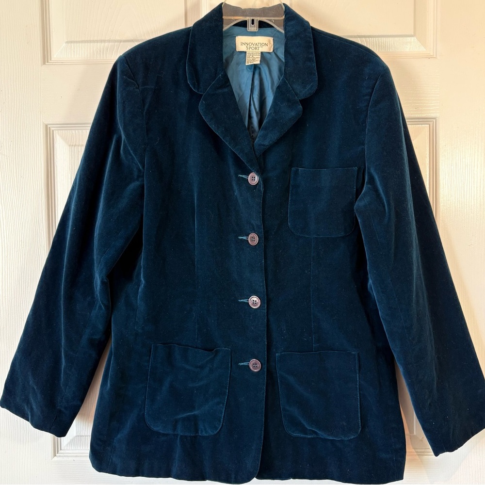 Vintage Blue Velvet Blazer